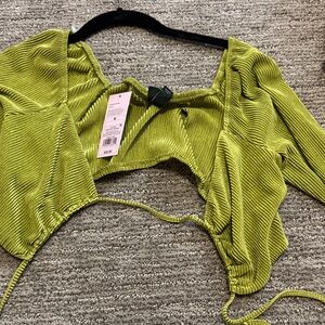 Women’s Lime Green Ruched Crop Top Wild fable